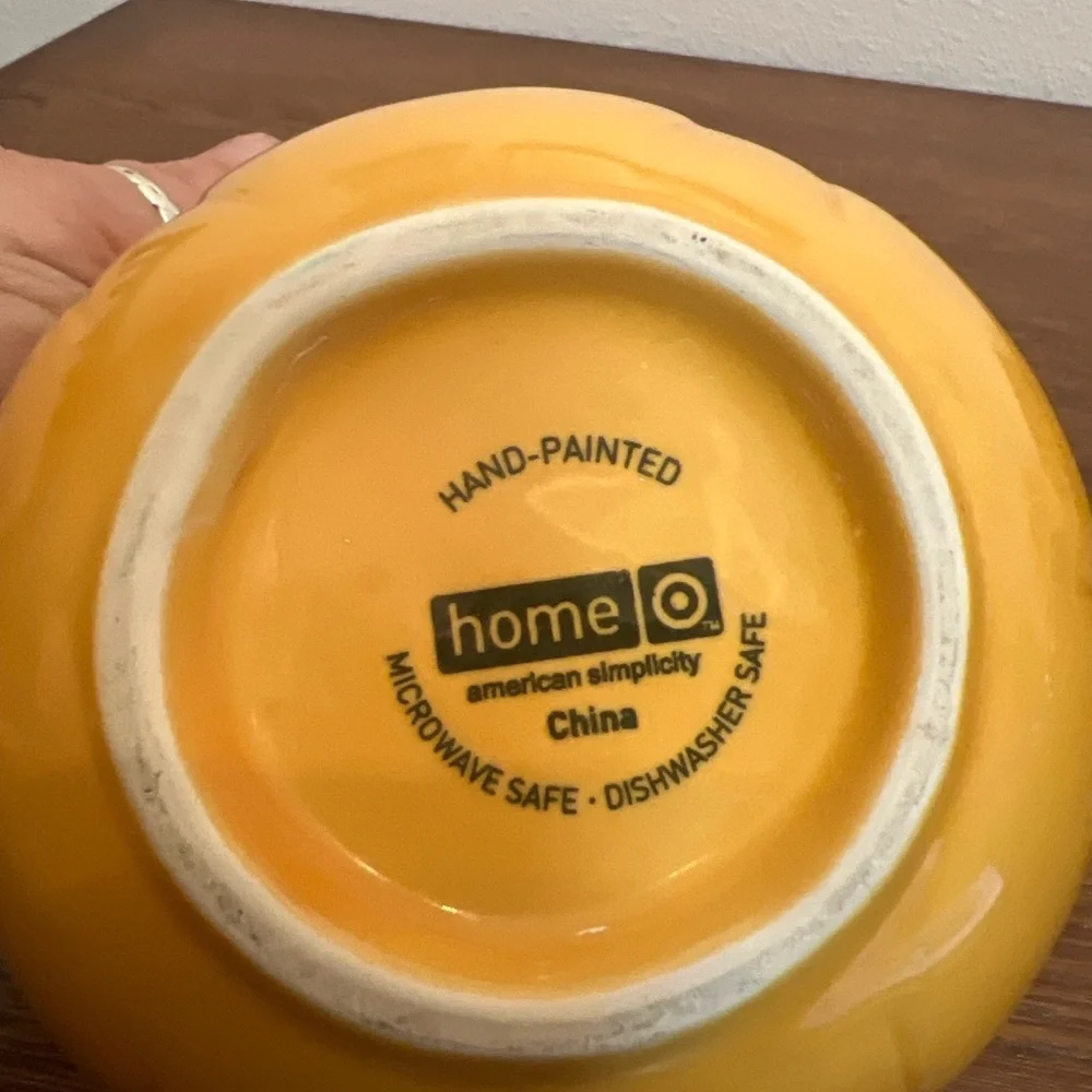 Hand-Painted Yellow Petal Ceramic Bowl – Home “American Simplicity”